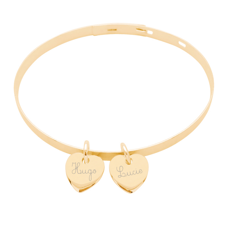 Jonc plat & charm personnalisé